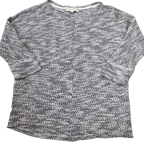 LOFT Sweaters - LOFT Marled Knit Pullover Sweater 3/4 Sleeve Crew Neck Women's Size M